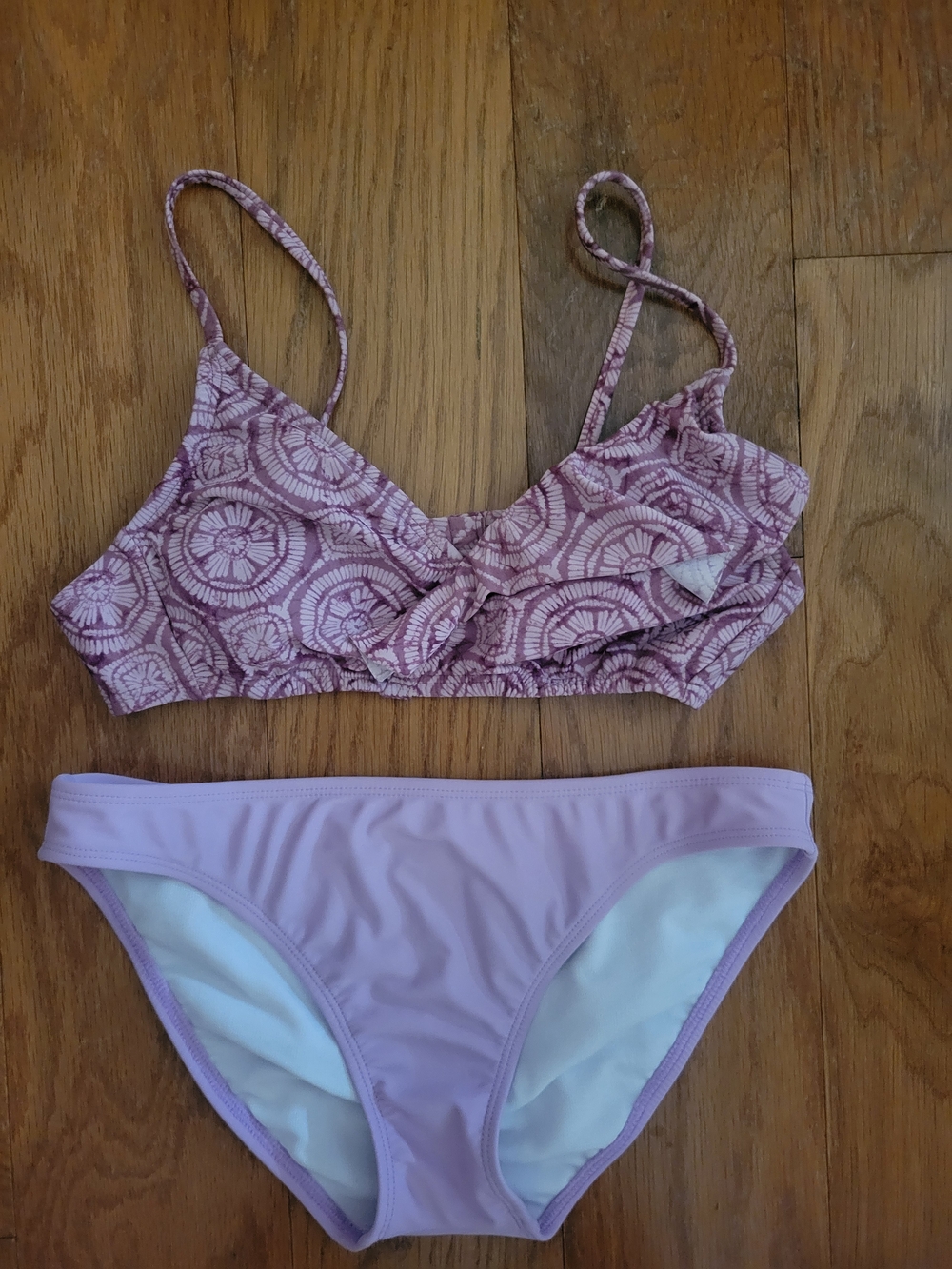 Two-Piece Lavender Print Bikini Set